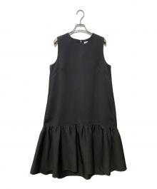 BARNEYS NEWYORK（バーニーズ・ニューヨーク）の古着「ノースリーブフレアワンピース」｜ブラック
