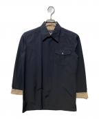 BURBERRY BLACK LABELバーバリーブラックレーベル）の古着「コットンナイロンシャツ」｜ブラック