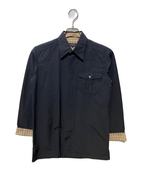 BURBERRY BLACK LABEL（バーバリーブラックレーベル）BURBERRY BLACK LABEL (バーバリーブラックレーベル) コットンナイロンシャツ ブラック サイズ:SIZE1の古着・服飾アイテム