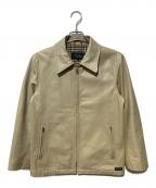 BURBERRY BLACK LABELバーバリーブラックレーベル）の古着「シングルライダースジャケット」｜ベージュ