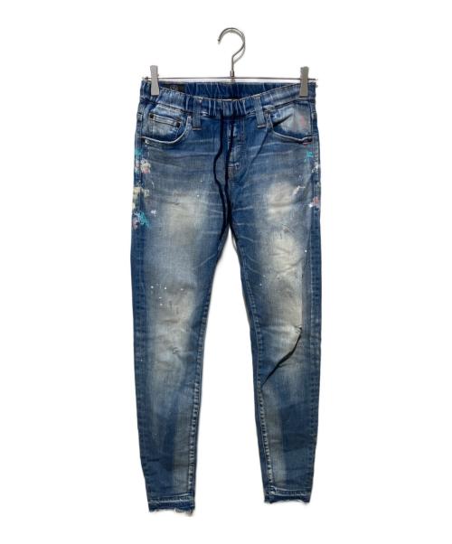 BIG JOHN（ビッグジョン）BIG JOHN (ビッグジョン) SURT (サート) ペイント加工デニムパンツ インディゴ サイズ:xsの古着・服飾アイテム