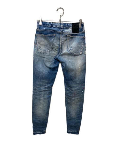 BIG JOHN（ビッグジョン）BIG JOHN (ビッグジョン) SURT (サート) ペイント加工デニムパンツ インディゴ サイズ:xsの古着・服飾アイテム