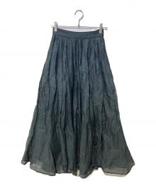 MARILYN MOON（マリリンムーン）の古着「MOON TUCK TECHNIGUE SHEER SKIRT」｜ブラック