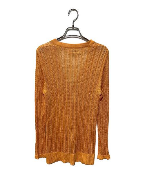 Yves Saint Laurent（イヴサンローラン）Yves Saint Laurent (イヴサンローラン) メッシュニットカーディガン オレンジ サイズ:Mの古着・服飾アイテム