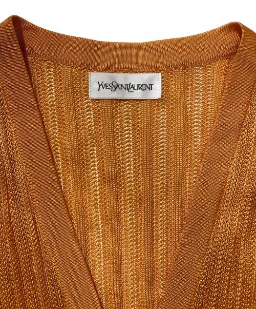 Yves Saint Laurent（イヴサンローラン）Yves Saint Laurent (イヴサンローラン) メッシュニットカーディガン オレンジ サイズ:Mの古着・服飾アイテム