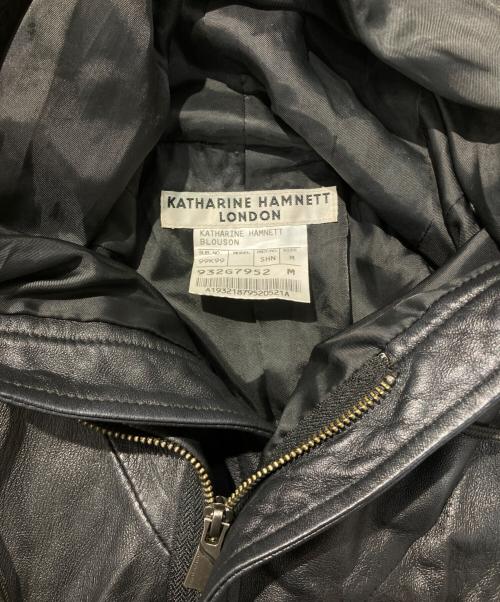 KATHARINE HAMNETT（キャサリンハムネット）KATHARINE HAMNETT (キャサリンハムネット) レザージャケット ブラック サイズ:Mの古着・服飾アイテム