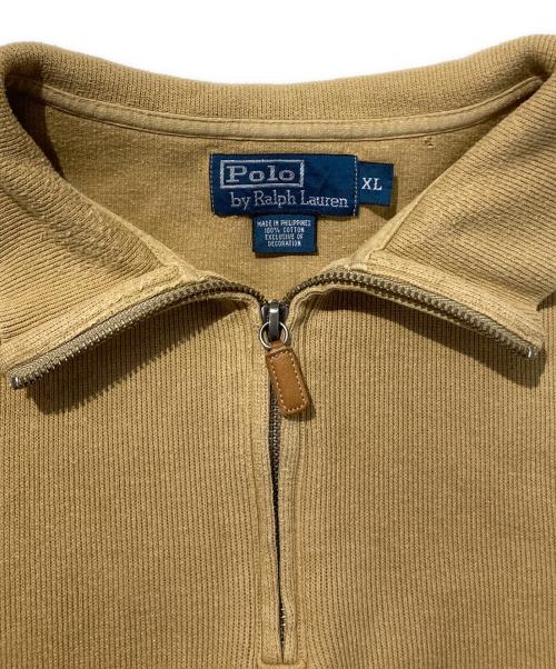 POLO RALPH LAUREN（ポロ・ラルフローレン）POLO RALPH LAUREN (ポロ・ラルフローレン) ハーフジップカットソー ベージュ サイズ:XLの古着・服飾アイテム