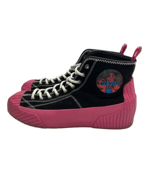 KENZO（ケンゾー）KENZO (ケンゾー) Volcano High Top W Sneaker ブラック×ピンク サイズ:SIZE 42の古着・服飾アイテム