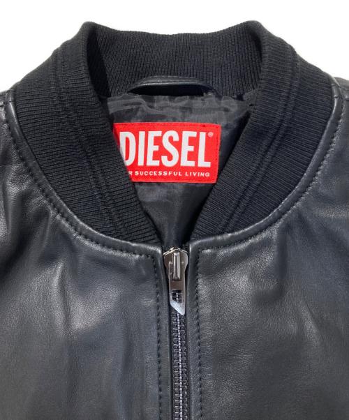 DIESEL（ディーゼル）DIESEL (ディーゼル) ラムレザージャケット L-KHAT ブラック サイズ:SIZE 46の古着・服飾アイテム