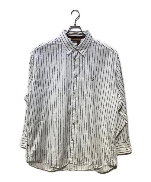 ROCA WEAR（ロカウェア）ROCA WEAR (ロカウェア) チェーンストライプシャツ ホワイト サイズ:3XLの古着・服飾アイテム