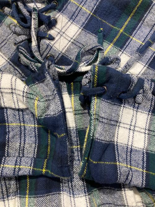AiE（エーアイイー）AiE (エーアイイー) レースアップネルシャツ グリーン サイズ:Mの古着・服飾アイテム