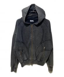 ANDER HUNK（アンダーハンク）の古着「Overdyed Double Zip-up Park」｜ブラック