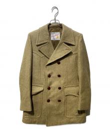 teller coat（テーラーコート）の古着「60’s ヘリンボーンダブルブレストツイードコート」｜カーキ
