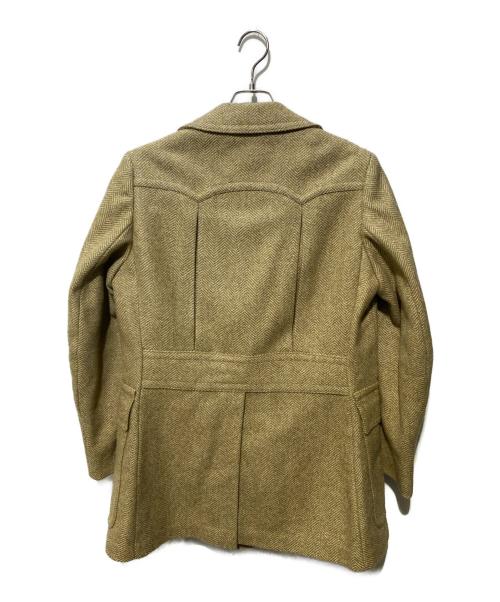 teller coat（テーラーコート）teller coat (テーラーコート) 60’s ヘリンボーンダブルブレストツイードコート カーキ サイズ:記載なしの古着・服飾アイテム