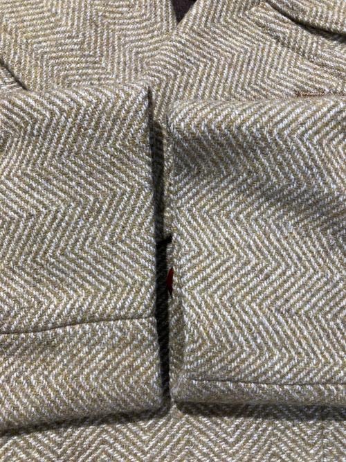 teller coat（テーラーコート）teller coat (テーラーコート) 60’s ヘリンボーンダブルブレストツイードコート カーキ サイズ:記載なしの古着・服飾アイテム