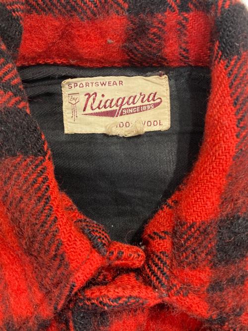 niagara（ナイアガラ）niagara (ナイアガラ) バッファローチェックウールシャツジャケット レッド サイズ:不明の古着・服飾アイテム