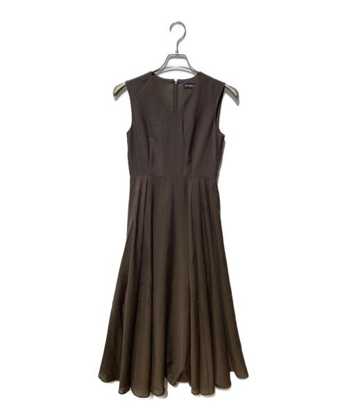 BLENHEIM（ブレンヘイム）BLENHEIM (ブレンヘイム) スパンボイルワッシャーVネックロングワンピース カーキ サイズ:XSの古着・服飾アイテム