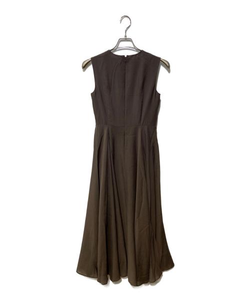 BLENHEIM（ブレンヘイム）BLENHEIM (ブレンヘイム) スパンボイルワッシャーVネックロングワンピース カーキ サイズ:XSの古着・服飾アイテム