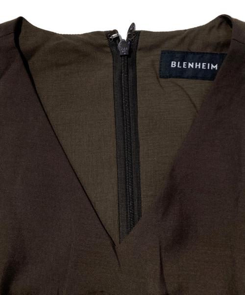 BLENHEIM（ブレンヘイム）BLENHEIM (ブレンヘイム) スパンボイルワッシャーVネックロングワンピース カーキ サイズ:XSの古着・服飾アイテム