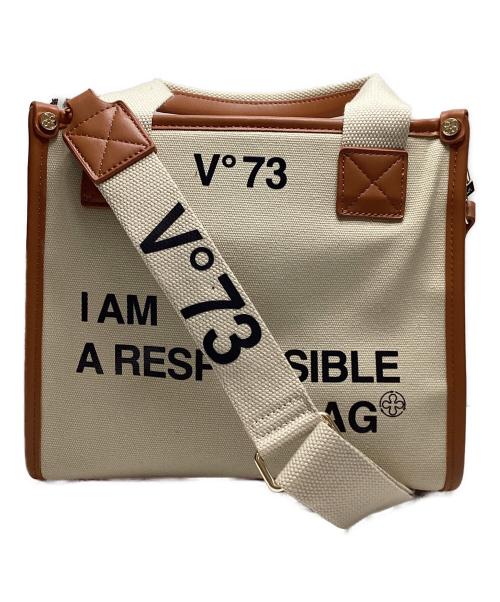 V°73（ヴィセッタンタトレ）V°73 (ヴィセッタンタトレ) 2WAYスクエアトートバッグ ベージュの古着・服飾アイテム