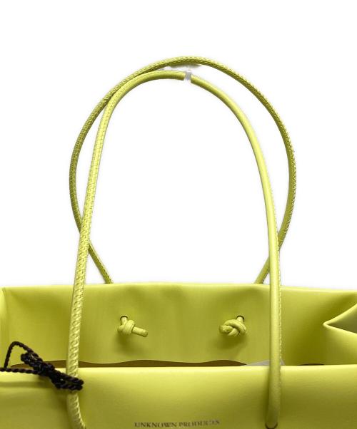 UNKNOWN PRODUCTS（アンノウン プロダクツ）UNKNOWN PRODUCTS (アンノウン プロダクツ) Leather Paper Bag M イエローの古着・服飾アイテム