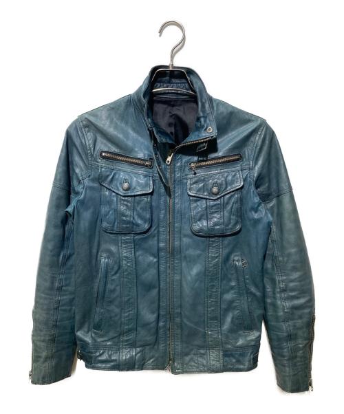 EDGE RUPERT（エッジ ルパート）EDGE RUPERT (エッジ ルパート) シープスキンシングルライダースジャケット グリーン サイズ:Mの古着・服飾アイテム