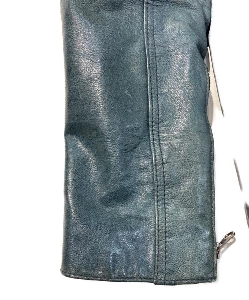 EDGE RUPERT（エッジ ルパート）EDGE RUPERT (エッジ ルパート) シープスキンシングルライダースジャケット グリーン サイズ:Mの古着・服飾アイテム