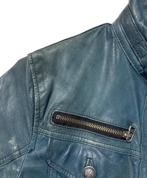 EDGE RUPERT（エッジ ルパート）EDGE RUPERT (エッジ ルパート) シープスキンシングルライダースジャケット グリーン サイズ:Mの古着・服飾アイテム