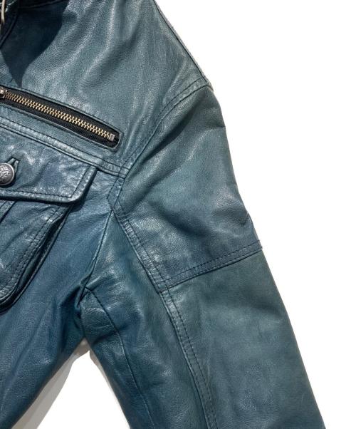 EDGE RUPERT（エッジ ルパート）EDGE RUPERT (エッジ ルパート) シープスキンシングルライダースジャケット グリーン サイズ:Mの古着・服飾アイテム