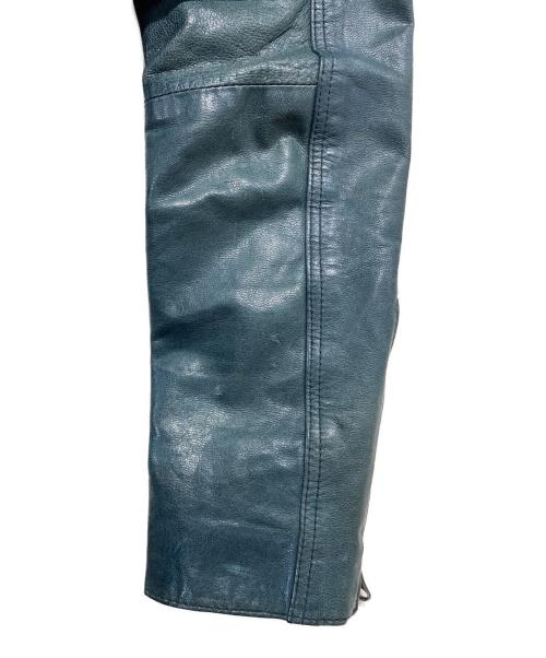 EDGE RUPERT（エッジ ルパート）EDGE RUPERT (エッジ ルパート) シープスキンシングルライダースジャケット グリーン サイズ:Mの古着・服飾アイテム