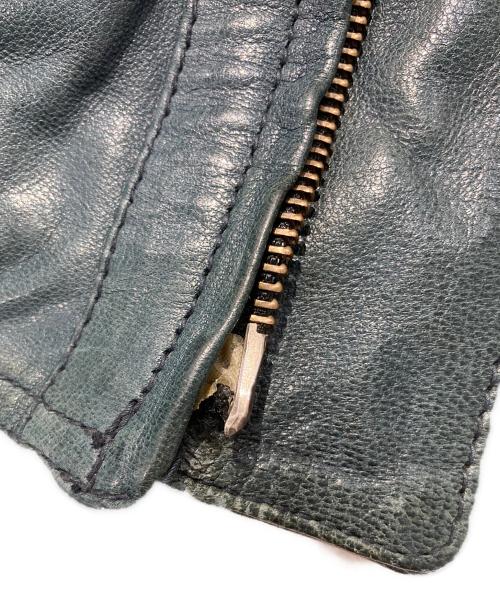 EDGE RUPERT（エッジ ルパート）EDGE RUPERT (エッジ ルパート) シープスキンシングルライダースジャケット グリーン サイズ:Mの古着・服飾アイテム