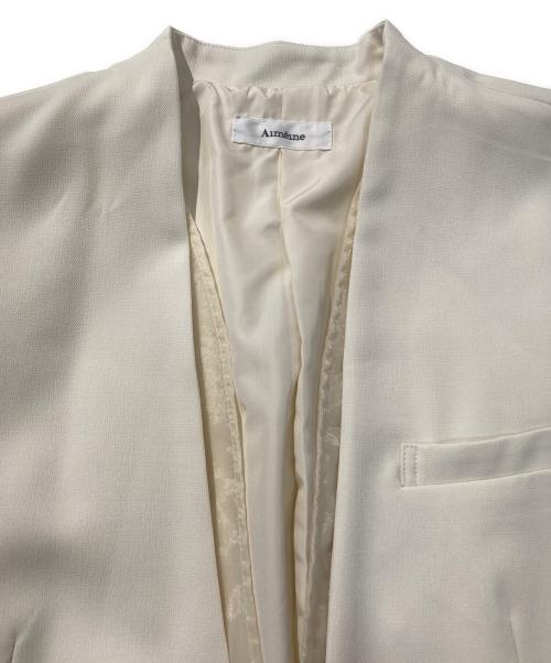 Aimeine（エメイン）Aimeine (エメイン) シアードッキングノーカラージャケット ホワイト サイズ:S 未使用品の古着・服飾アイテム