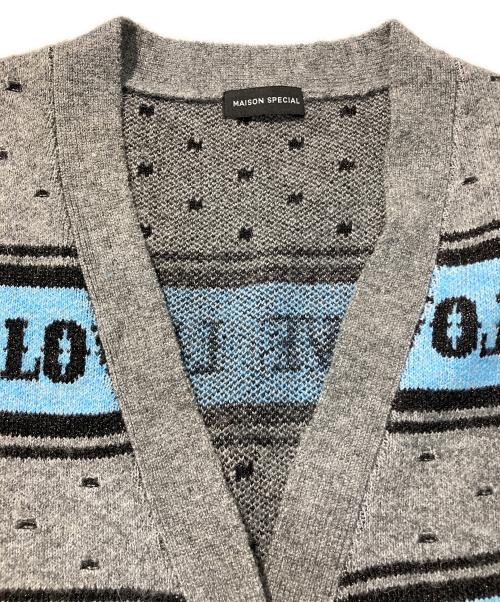 MAISON SPECIAL（メゾンスペシャル）MAISON SPECIAL (メゾンスペシャル) LOVE Jacquard Cardigan グレー サイズ:F 未使用品の古着・服飾アイテム
