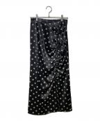 RAY BEAMSレイ ビームス）の古着「Dotted satin ruffle skirt」｜ブラック