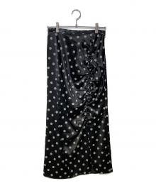 RAY BEAMS（レイ ビームス）の古着「Dotted satin ruffle skirt」｜ブラック