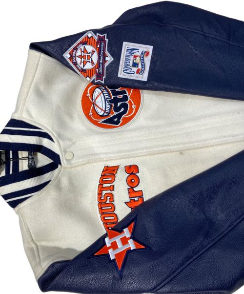 PRO STANDARD（プロスタンダード）PRO STANDARD (プロスタンダード) CHAMARRA UNIVERSITALIA MLB HOUSTON ASTROS RETRO CLASSICS ホワイト×ネイビー サイズ:Mの古着・服飾アイテム