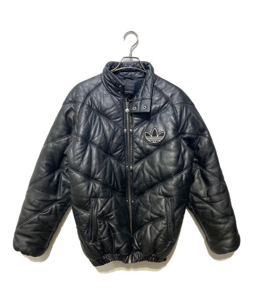 adidas（アディダス）adidas (アディダス) ラムレザー中綿ジャケット ブラック サイズ:Ｓの古着・服飾アイテム
