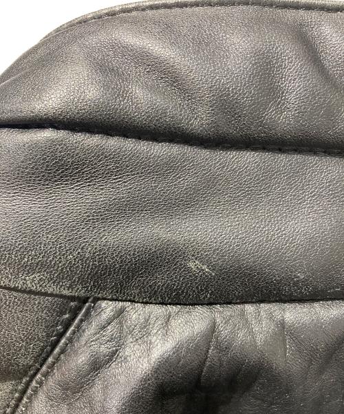 adidas（アディダス）adidas (アディダス) ラムレザー中綿ジャケット ブラック サイズ:Ｓの古着・服飾アイテム