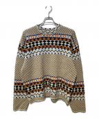 stussy×NOMA t.d.ステューシー×ノーマティーディー）の古着「JACQUARD CREW KNIT」｜ベージュ