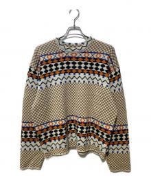 stussy×NOMA t.d.（ステューシー×ノーマティーディー）の古着「JACQUARD CREW KNIT」｜ベージュ