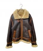 HOUSTONヒューストン）の古着「B-3 FLIGHT JACKET MOUTON Leather」｜ブラウン