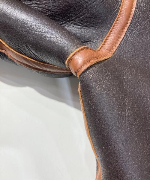 HOUSTON（ヒューストン）HOUSTON (ヒューストン) B-3 FLIGHT JACKET MOUTON Leather ブラウン サイズ:38Rの古着・服飾アイテム