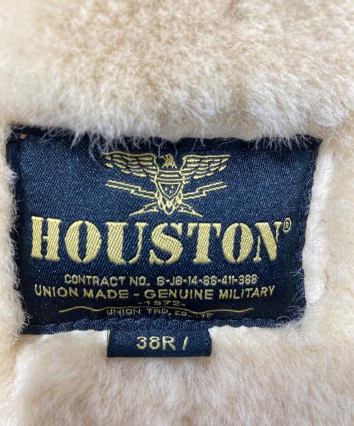 HOUSTON（ヒューストン）HOUSTON (ヒューストン) B-3 FLIGHT JACKET MOUTON Leather ブラウン サイズ:38Rの古着・服飾アイテム