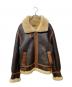 HOUSTON（ヒューストン）の古着「B-3 FLIGHT JACKET MOUTON Leather」｜ブラウン