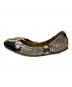 TORY BURCH (トリーバーチ) MINNIE CAP-BALLET STAMPED SNAKE PRINTED LEATHER ホワイト×ブラック サイズ:6　1/2：7000円