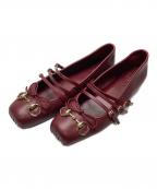 GUCCIグッチ）の古着「ホースビットフラットバレエシューズ」｜レッド
