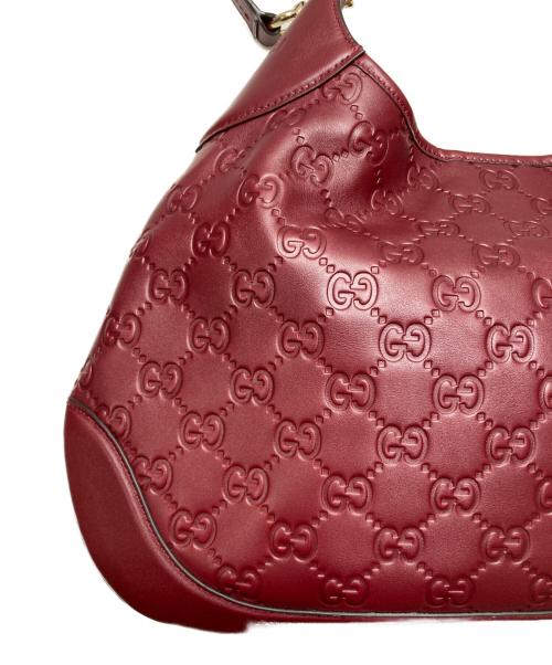 GUCCI（グッチ）GUCCI (グッチ) グッチシマ  ワンショルダー2WAYハンドバッグ レッドの古着・服飾アイテム