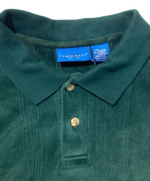 TOWN CRAFT（タウンクラフト）TOWN CRAFT (タウンクラフト) ベロアポロシャツ グリーン サイズ:XLの古着・服飾アイテム