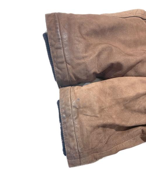 PATRICIA（パトリシア）PATRICIA (パトリシア) ラムレザー比翼ジャケット ブラウン サイズ:SIZE52の古着・服飾アイテム