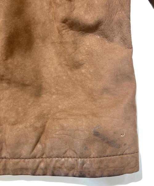 PATRICIA（パトリシア）PATRICIA (パトリシア) ラムレザー比翼ジャケット ブラウン サイズ:SIZE52の古着・服飾アイテム